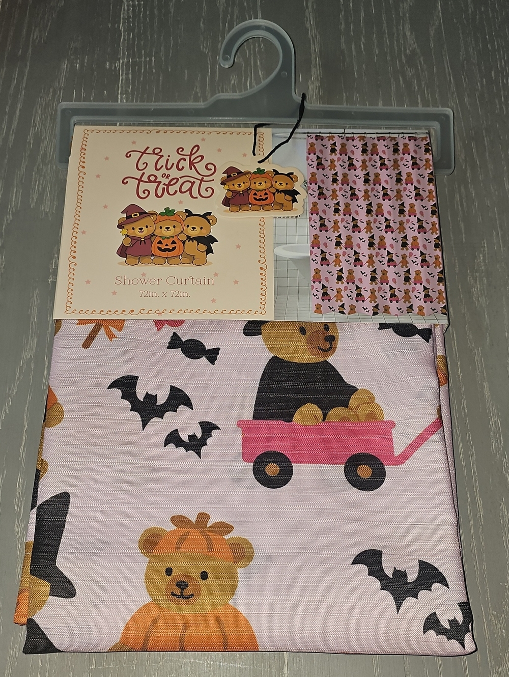 New! Halloween Cute Bears Fabric Shower Curtain 72"x 82"